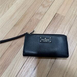 Kate Spade Black Leather Wristlet